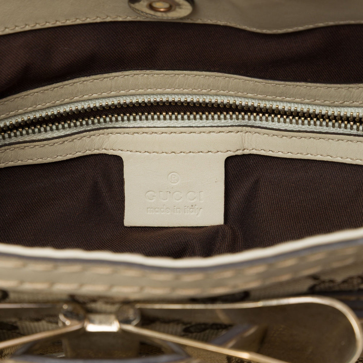 Gucci GG Canvas Dialux Queen Hobo — Beige