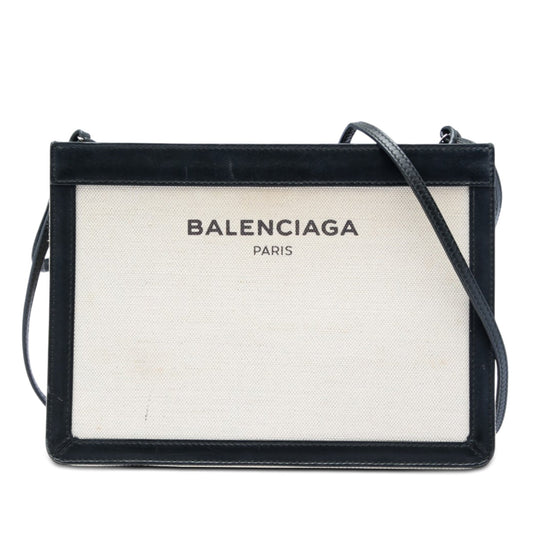Balenciaga Canvas Navy Pochette Crossbody