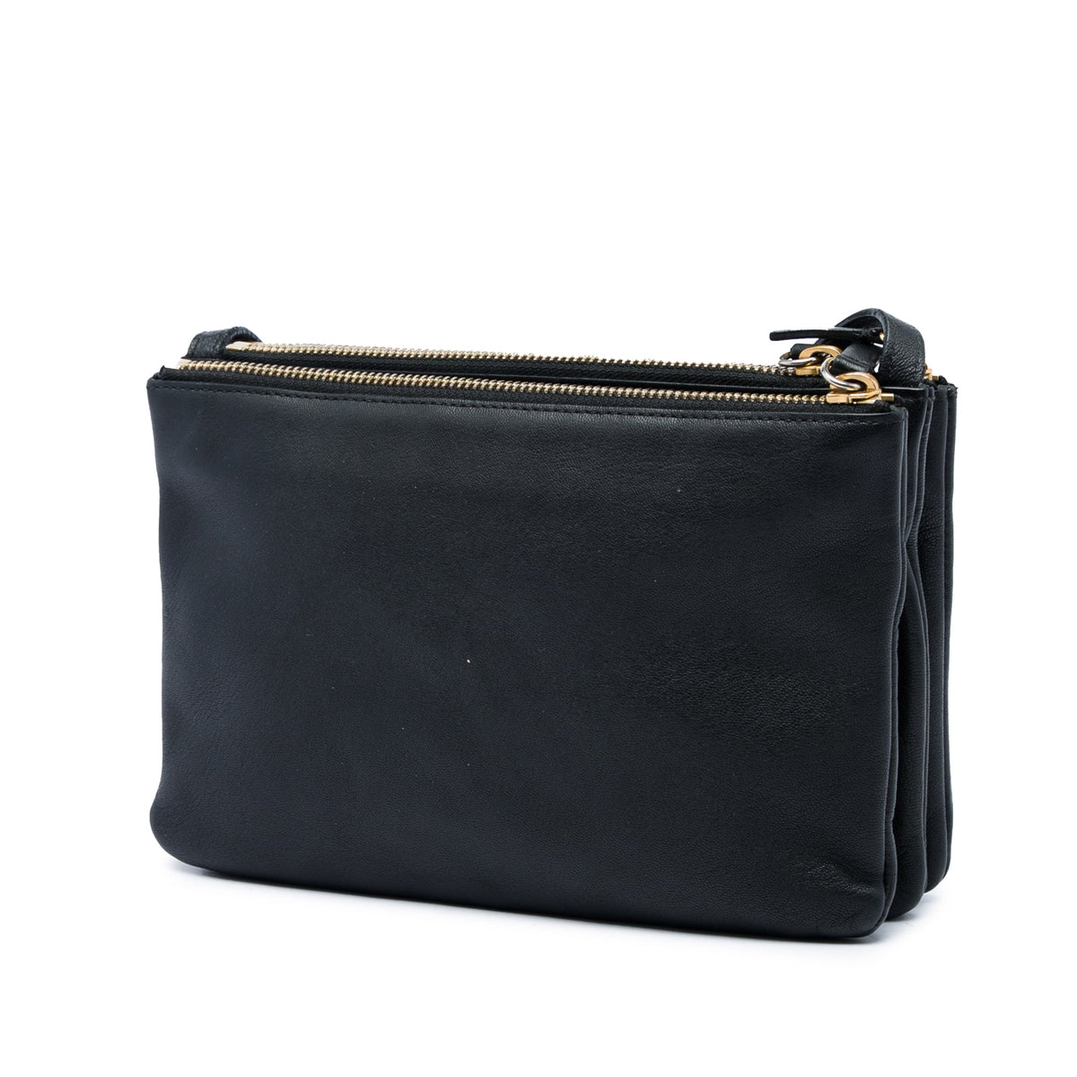 Celine Small Lambskin Trio Crossbody — Black