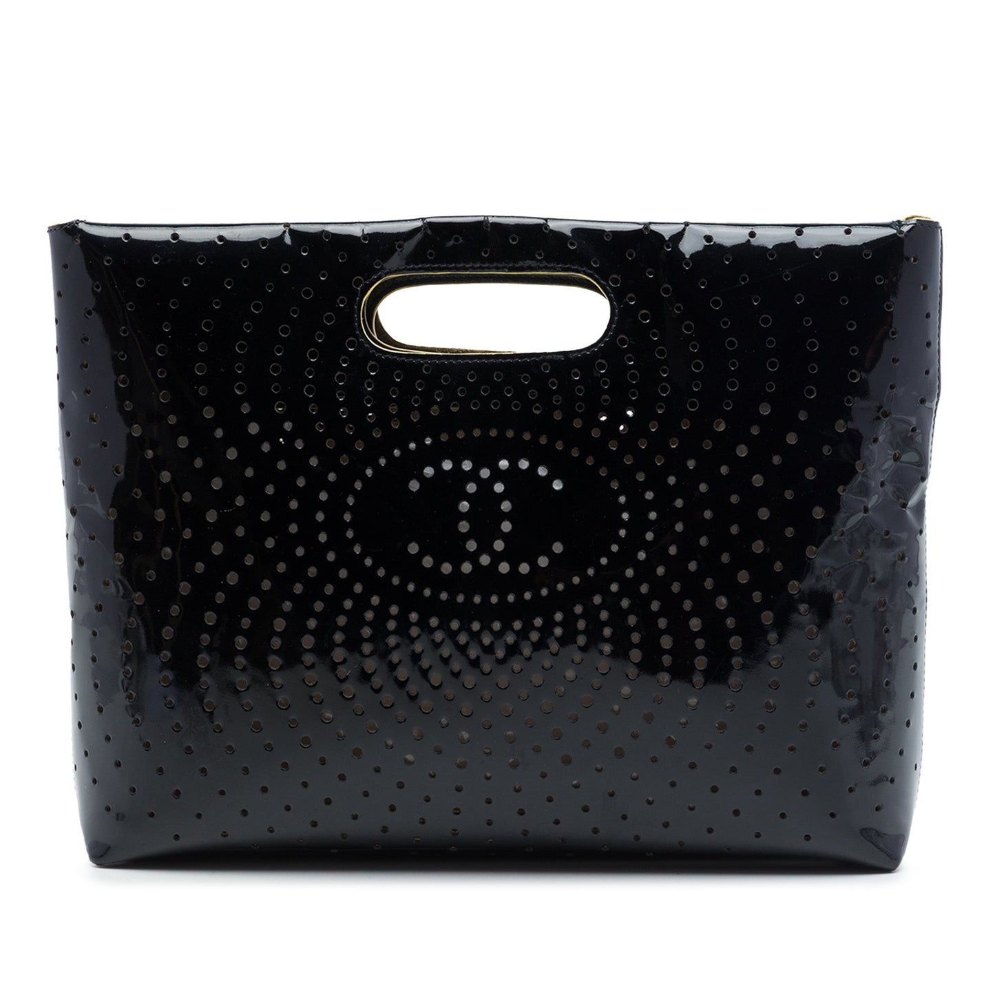 Chanel CC Perforated Patent Tote