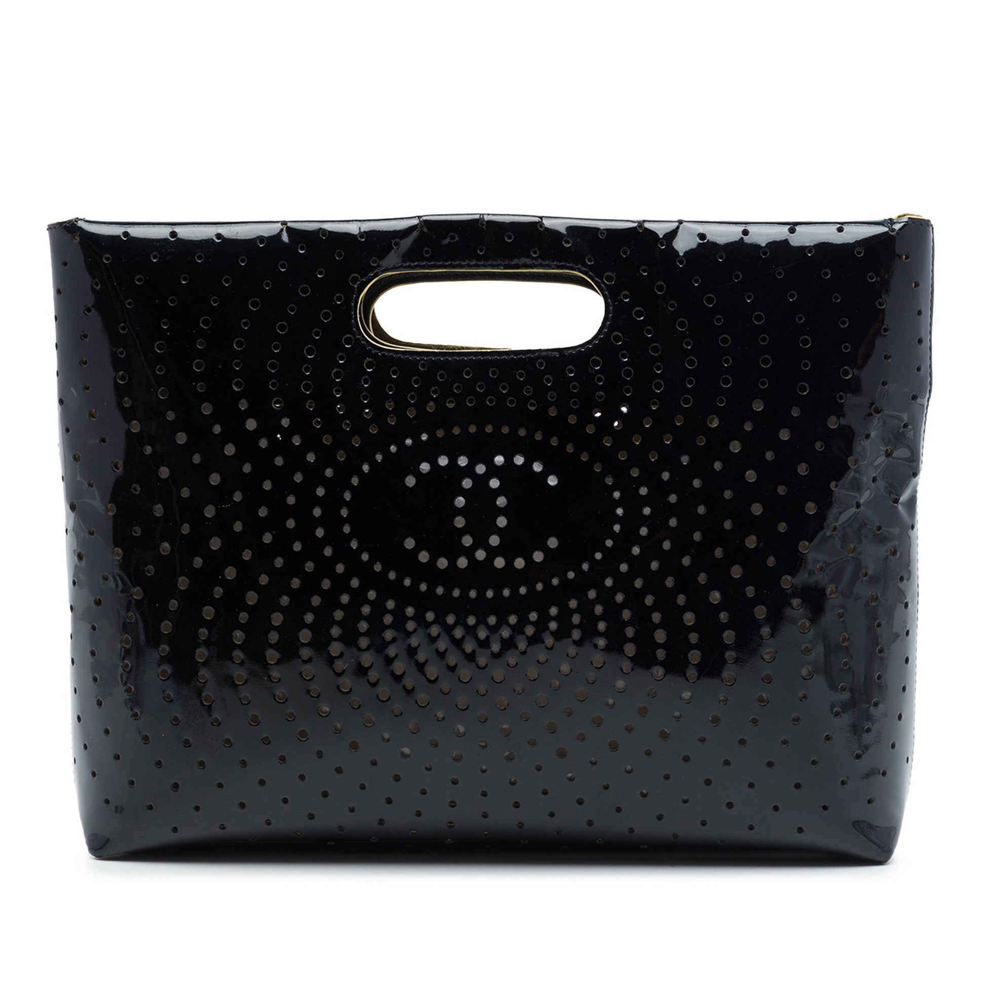 Chanel CC Perforated Patent Tote
