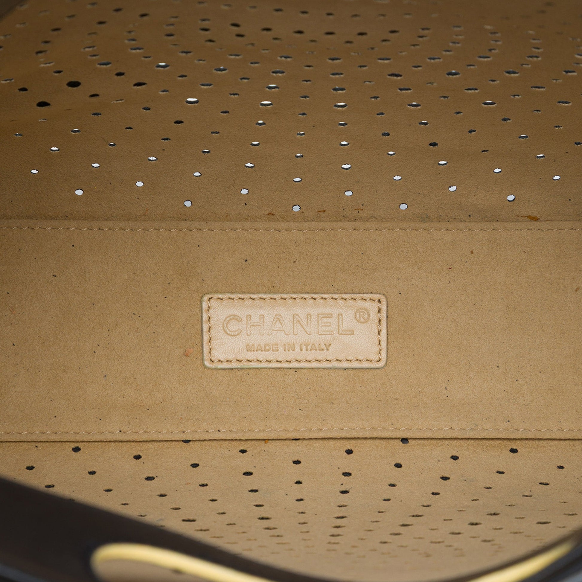 Chanel CC Perforated Patent Tote