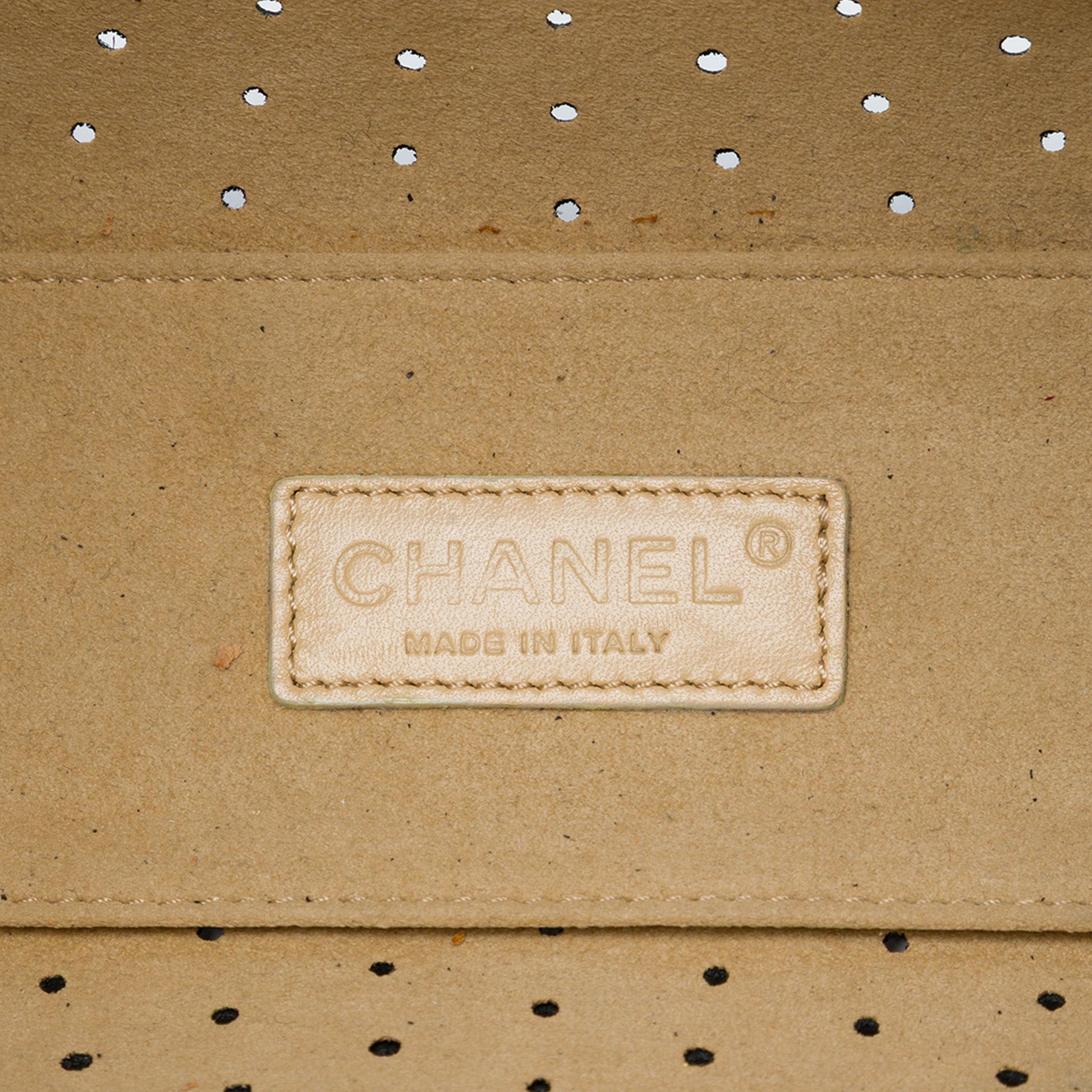 Chanel CC Perforated Patent Tote