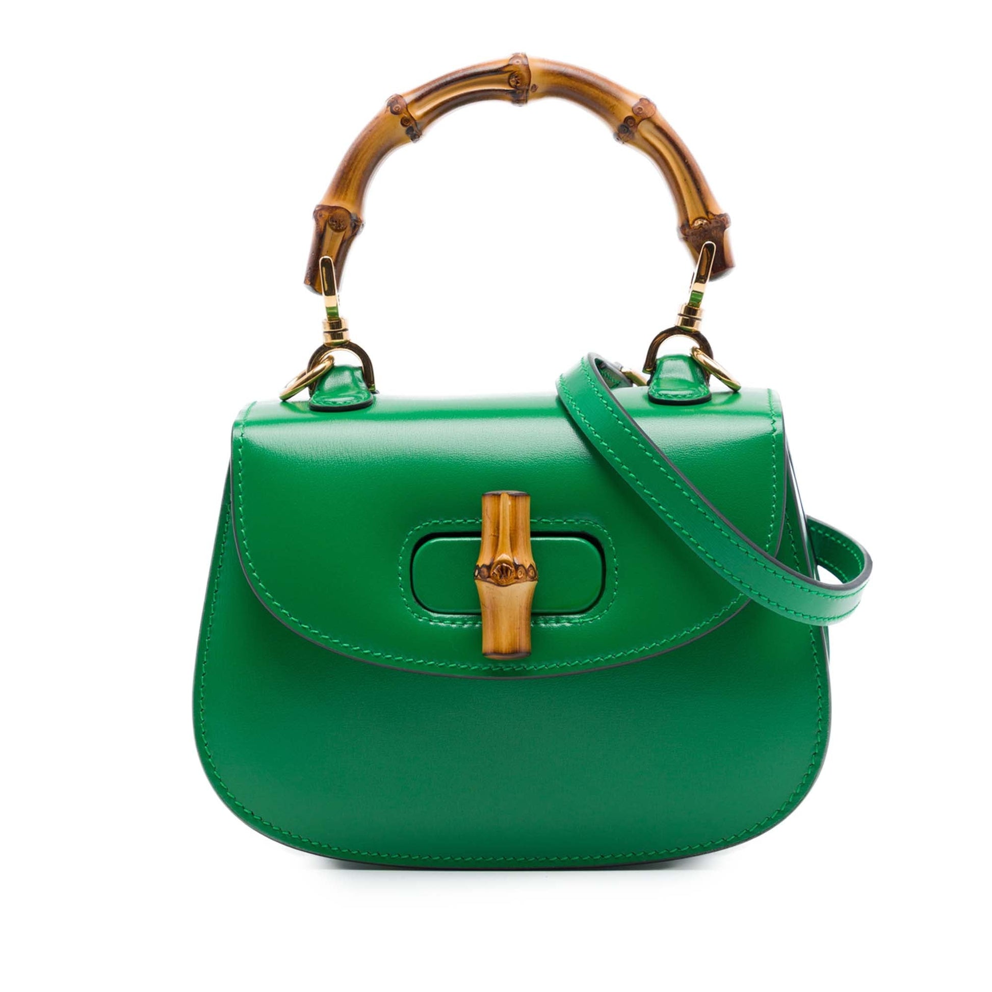 Gucci Mini Calfskin 1947 Bamboo Top Handle Bag