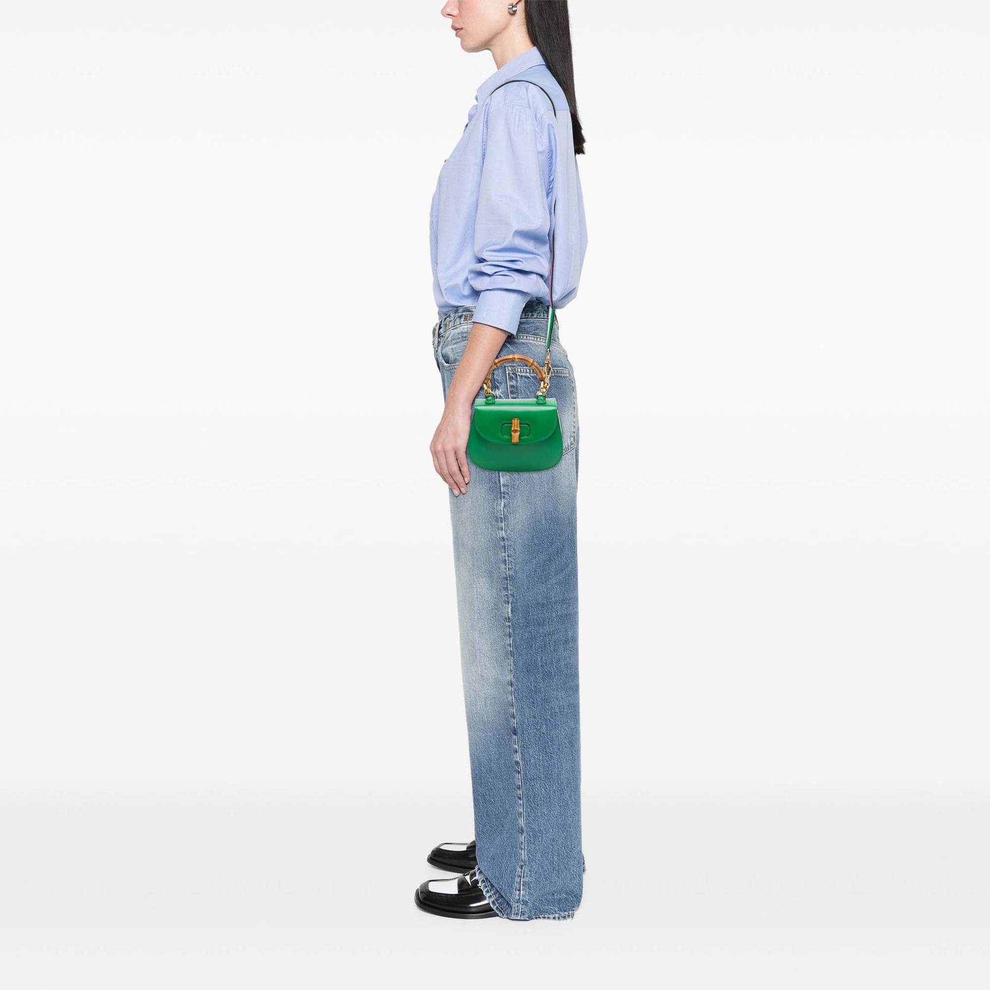 Gucci Mini Calfskin 1947 Bamboo Top Handle Bag