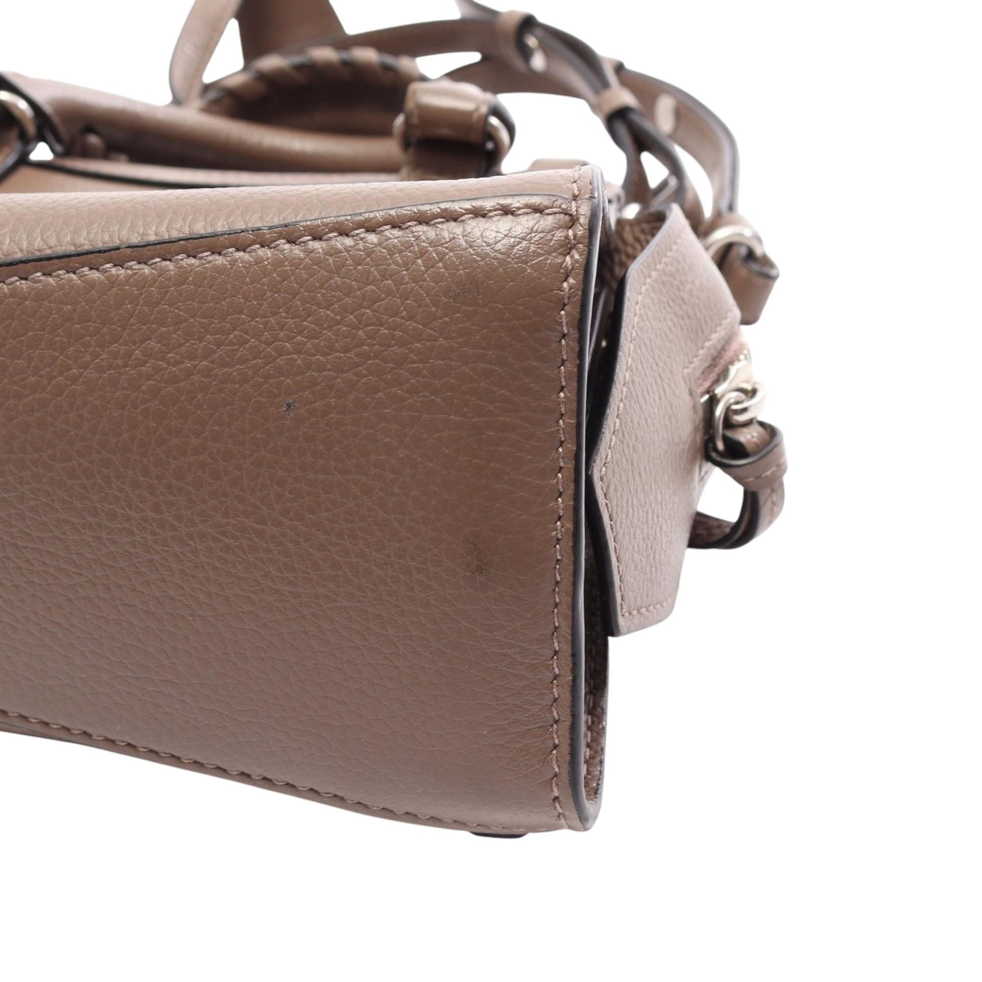 Balenciaga Mini Grained Calfskin Motocross Neo Classic City Satchel