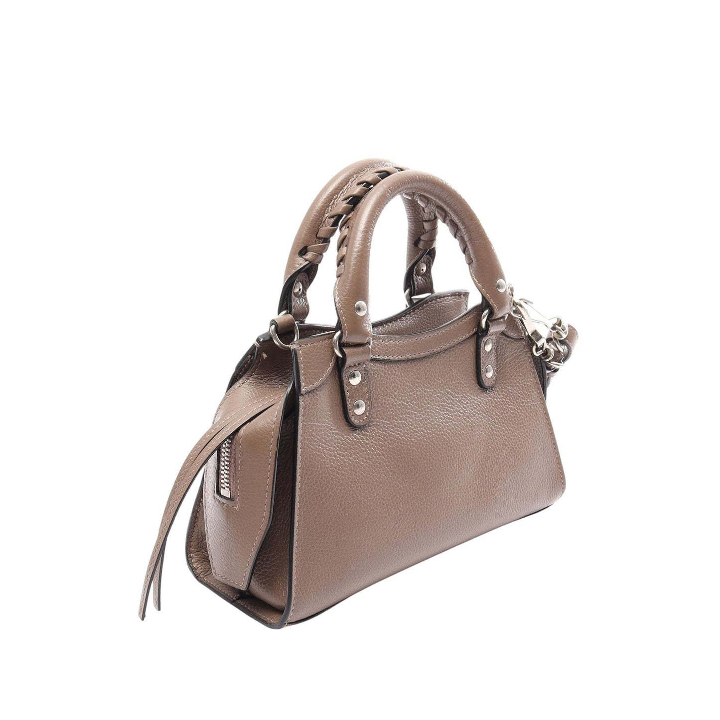 Balenciaga Mini Grained Calfskin Motocross Neo Classic City Satchel