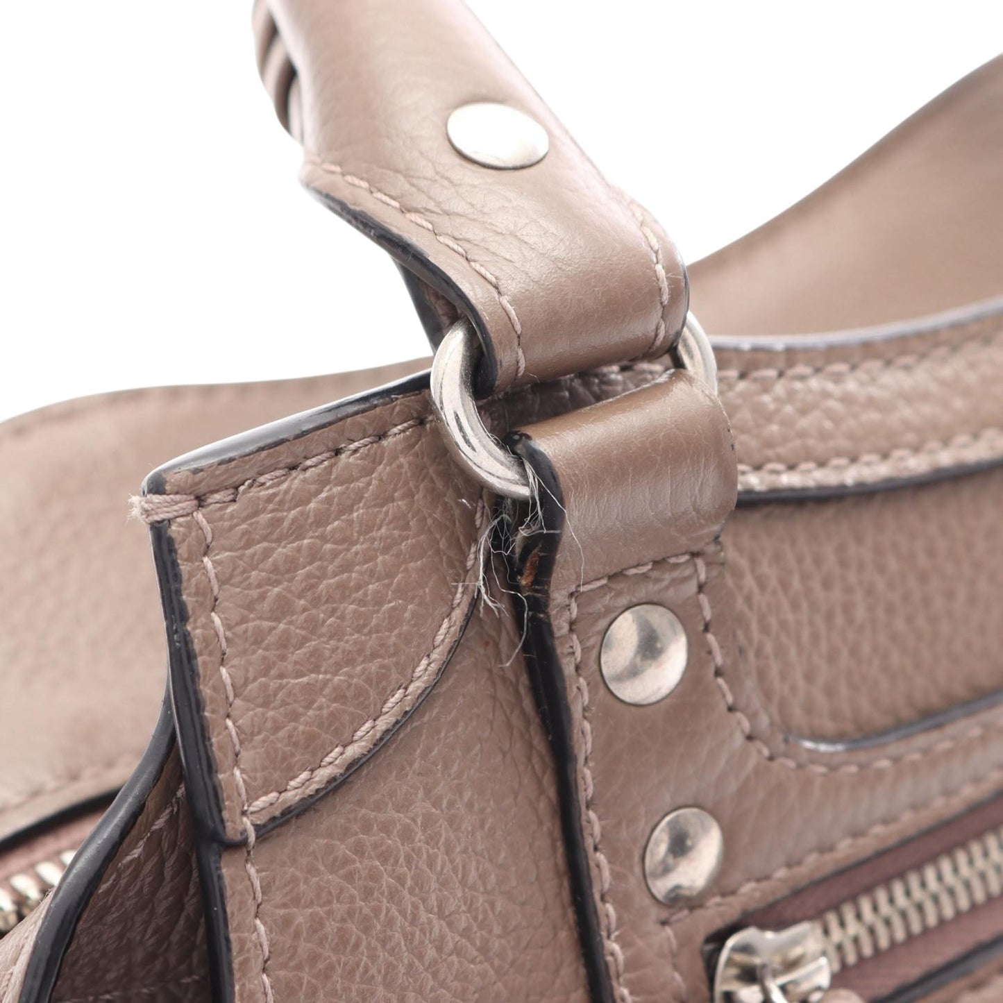 Balenciaga Mini Grained Calfskin Motocross Neo Classic City Satchel