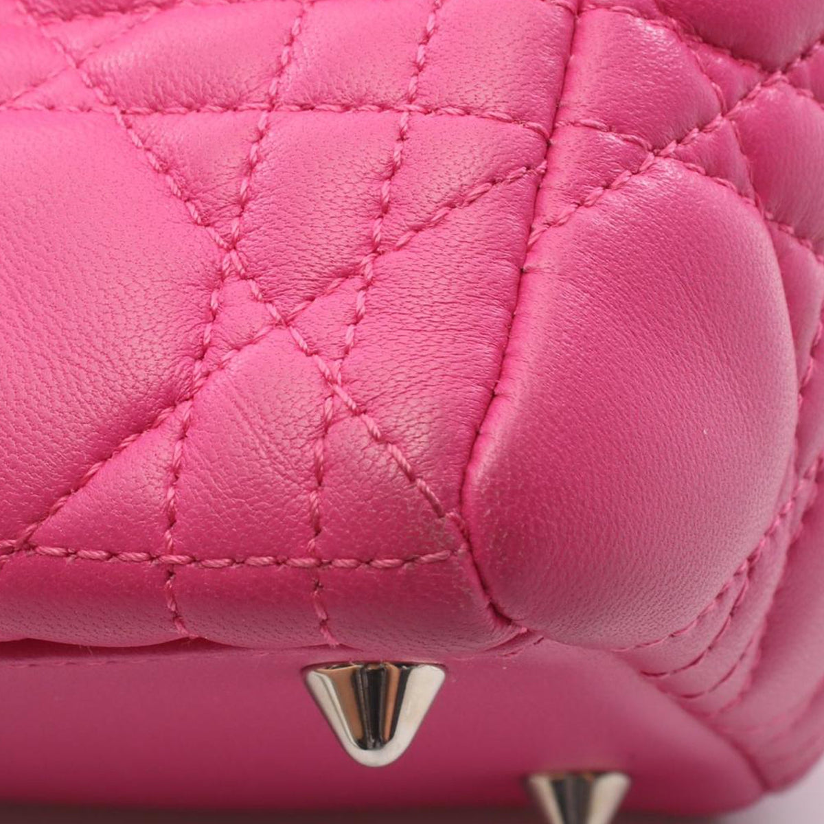 Dior Medium Lambskin Cannage Lady Dior — Pink
