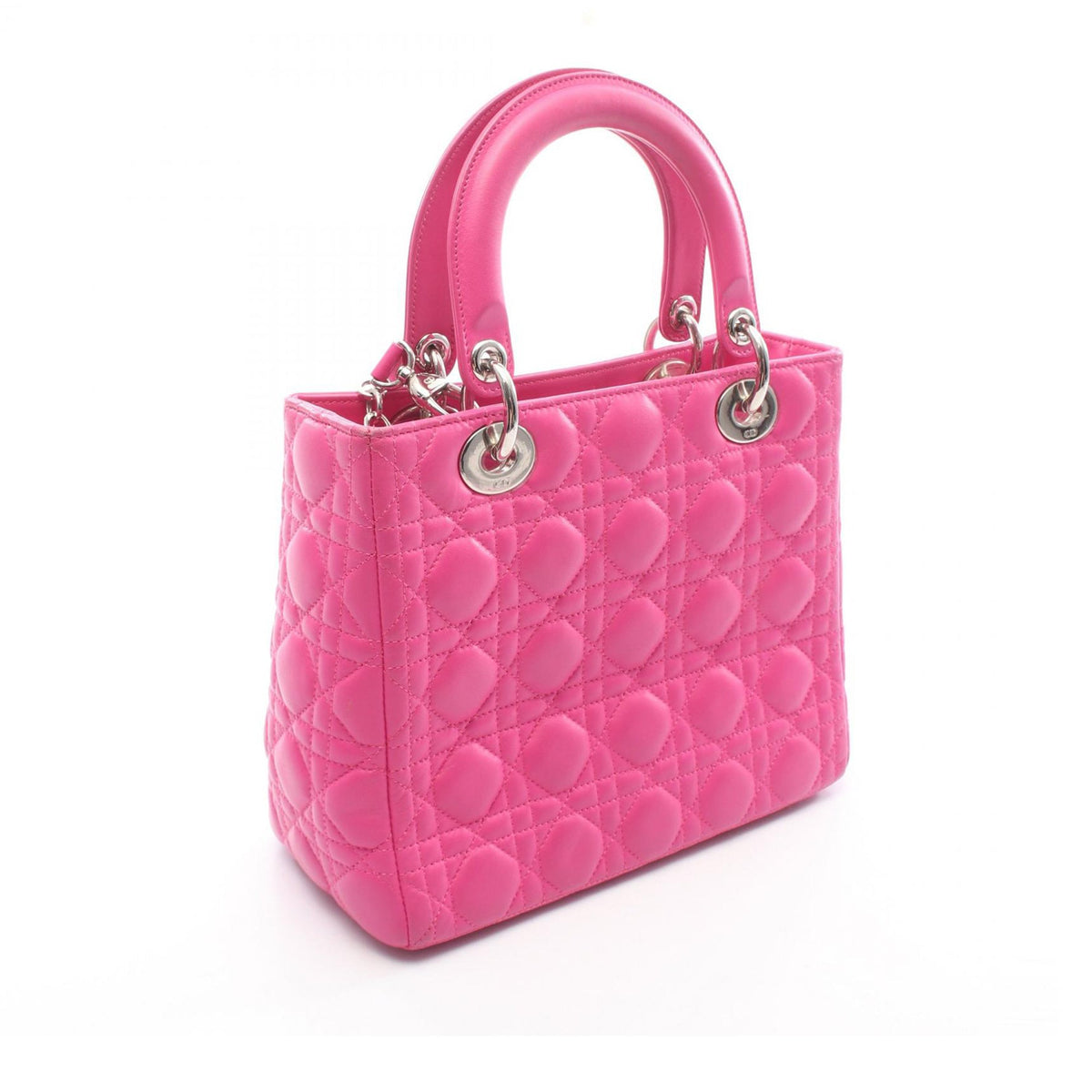 Dior Medium Lambskin Cannage Lady Dior — Pink