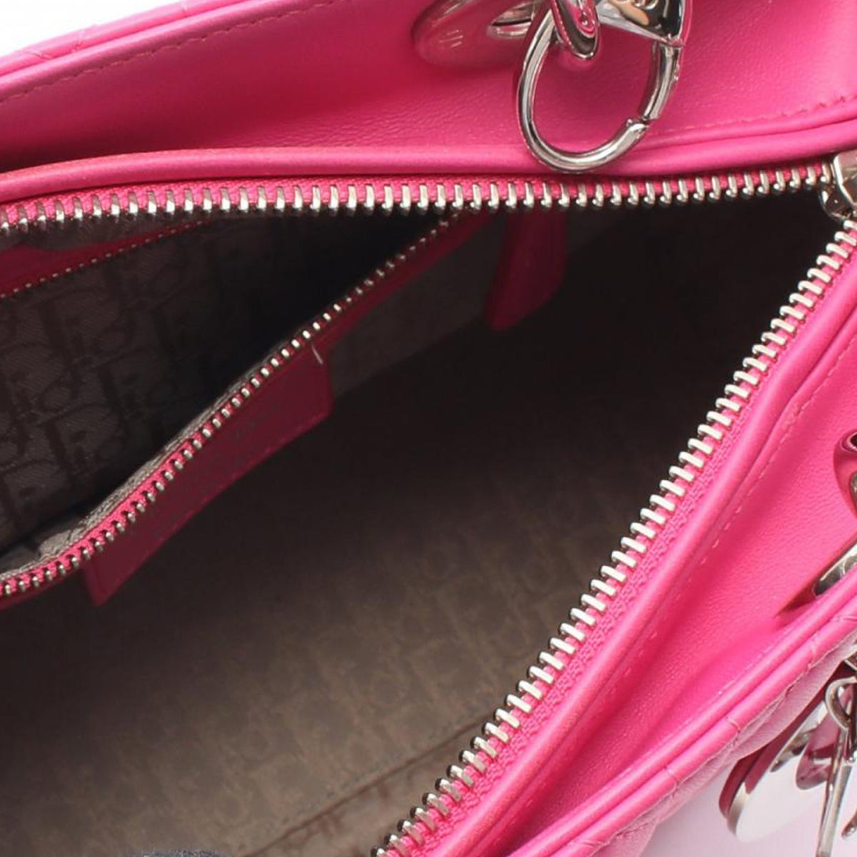 Dior Medium Lambskin Cannage Lady Dior — Pink