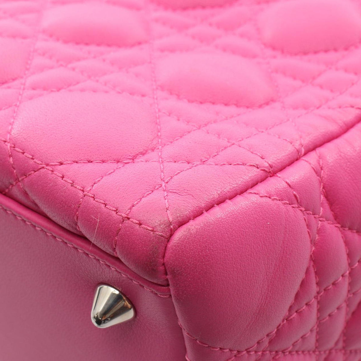 Dior Medium Lambskin Cannage Lady Dior — Pink