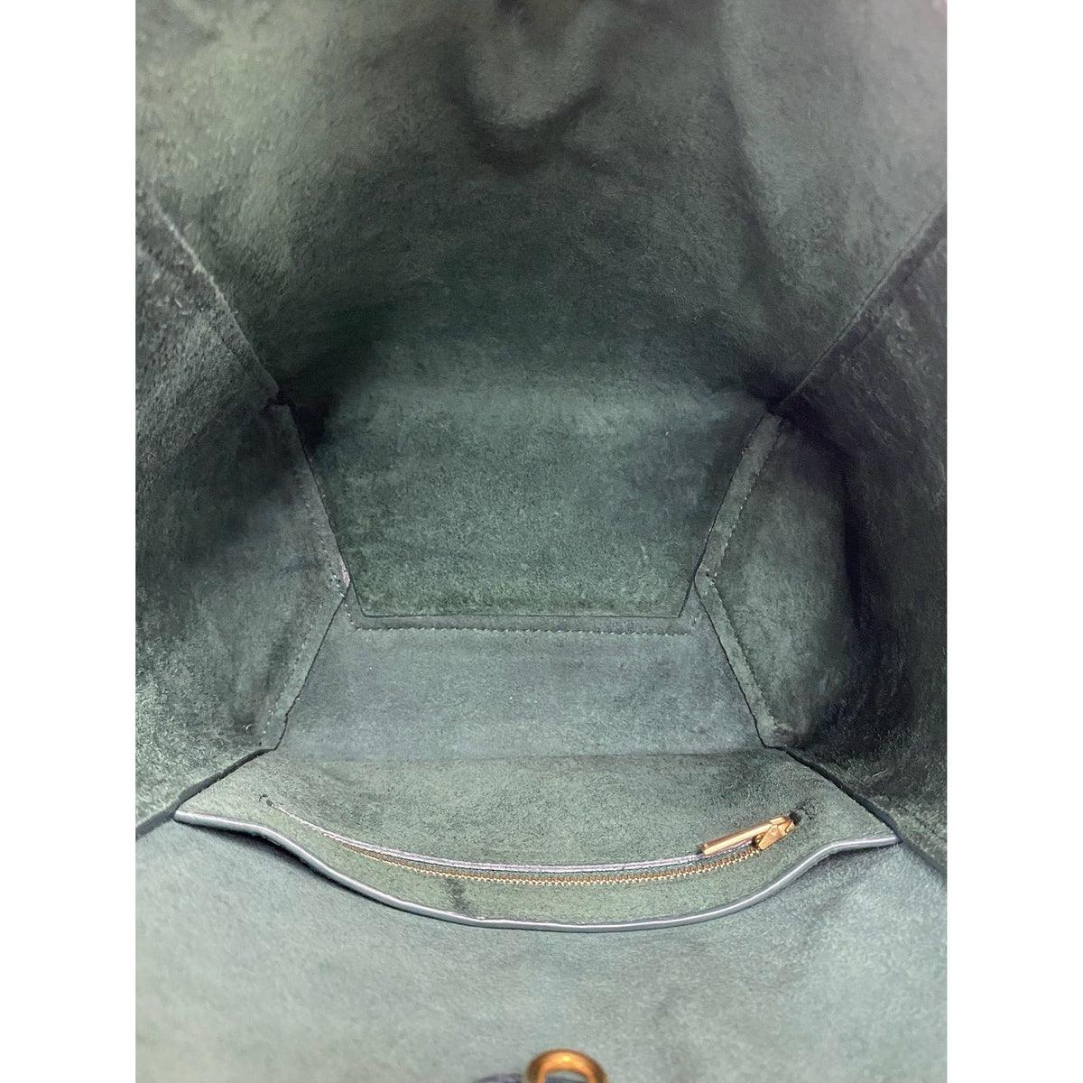 Celine Small Soft Grained Calfskin Seau Sangle Bucket Bag — Green