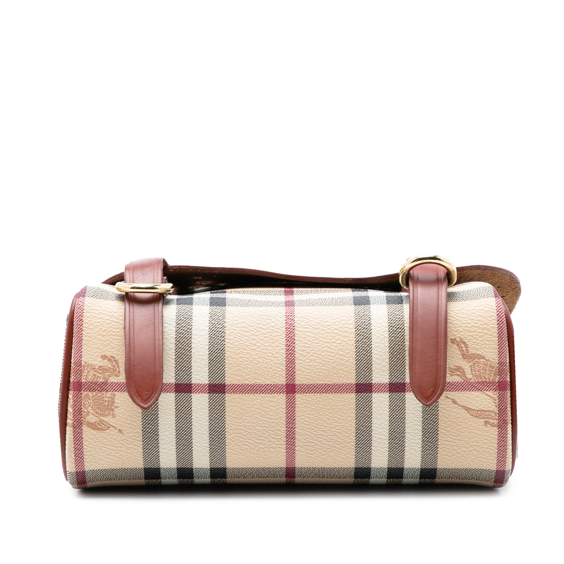 Burberry Baby Haymarket Check Coated Canvas and Perforated Leather Bridle Crossbody