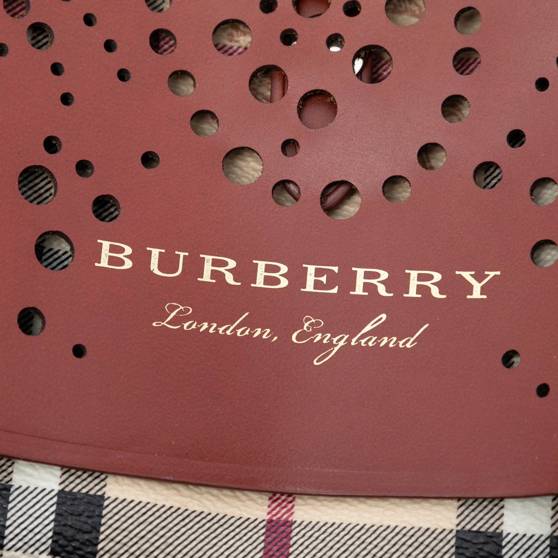 Burberry Baby Haymarket Check Coated Canvas and Perforated Leather Bridle Crossbody