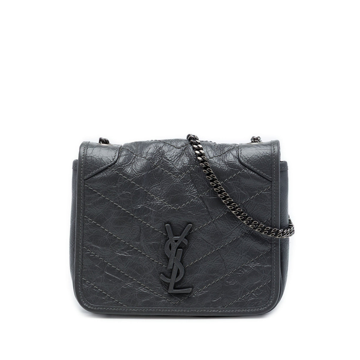 Saint Laurent Crinkled Calfskin Niki Wallet on Chain