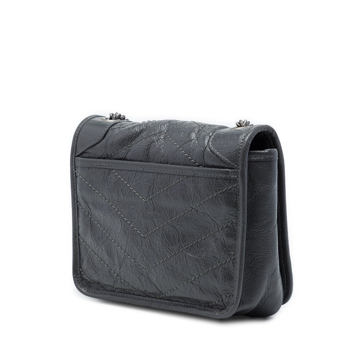 Saint Laurent Crinkled Calfskin Niki Wallet on Chain