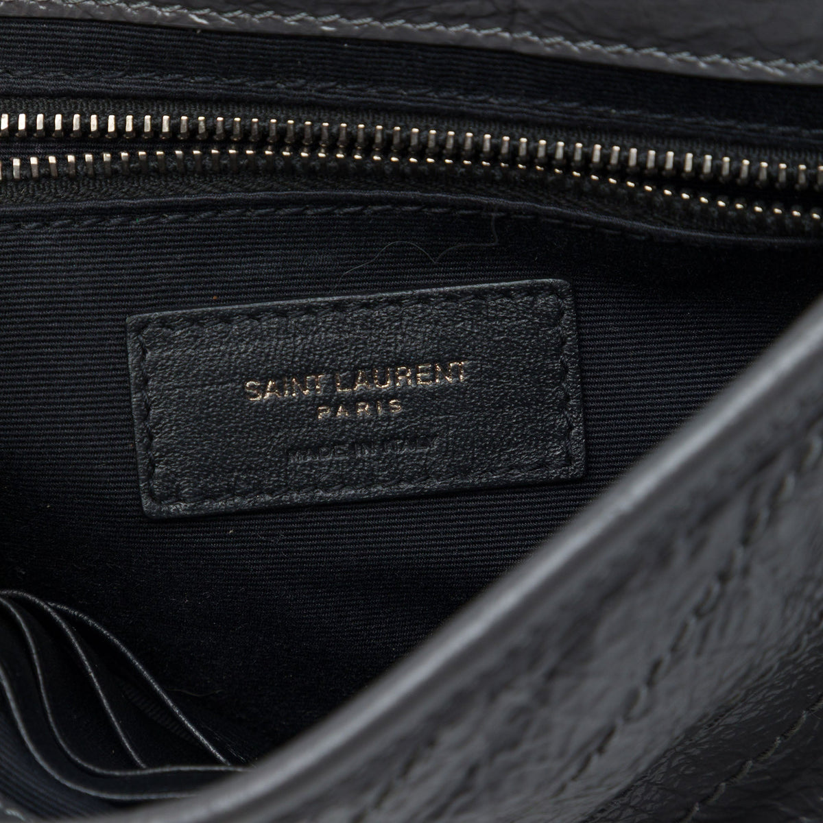 Saint Laurent Crinkled Calfskin Niki Wallet on Chain