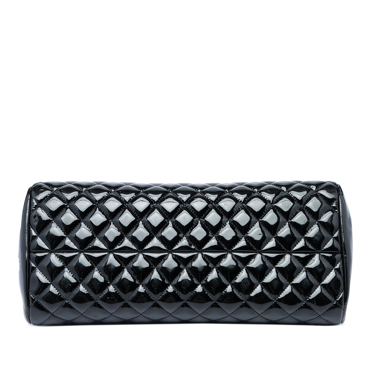 Chanel Medium Quilted Patent Just Mademoiselle Bowling Bag — Black
