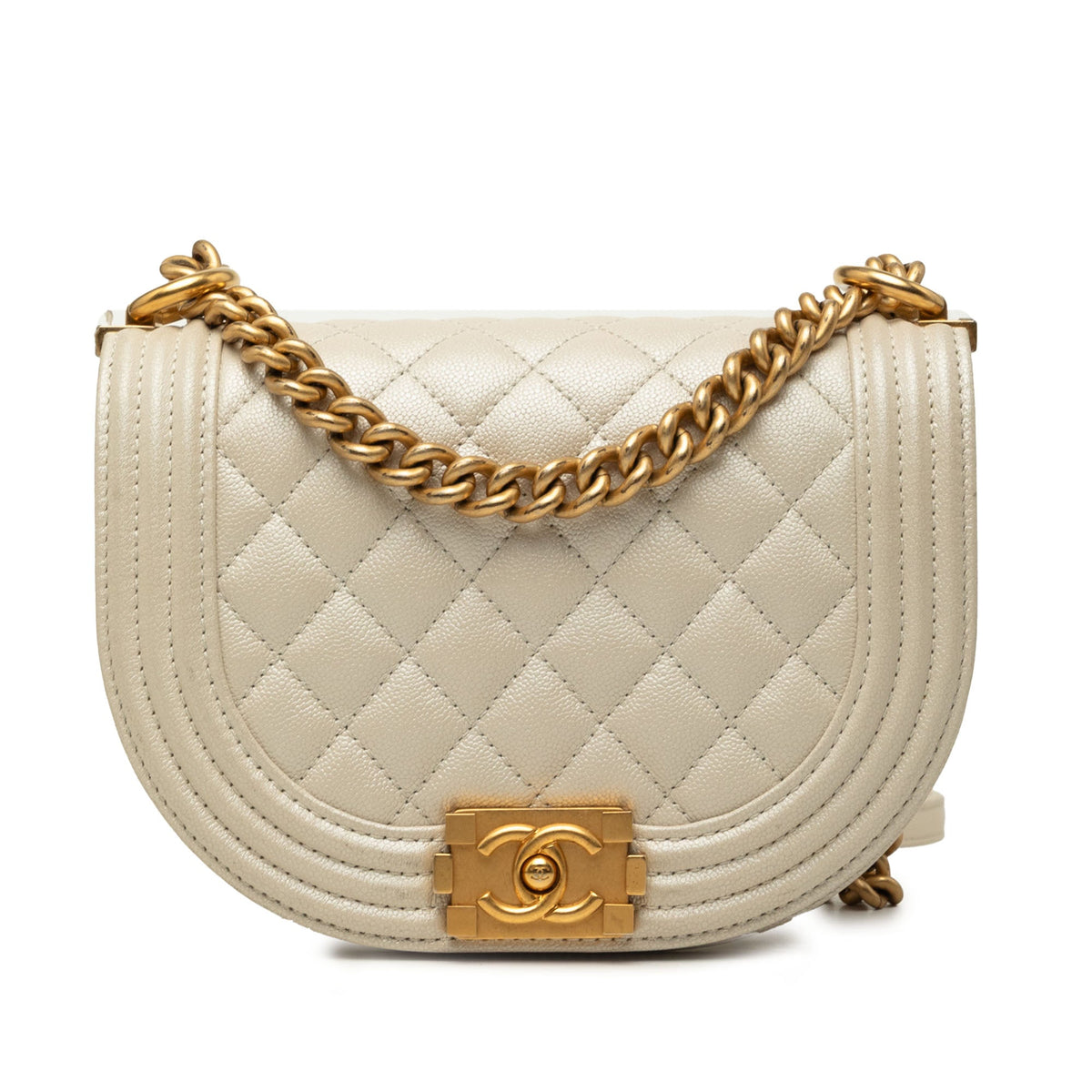 Chanel Small Quilted Caviar Boy Messenger Bag