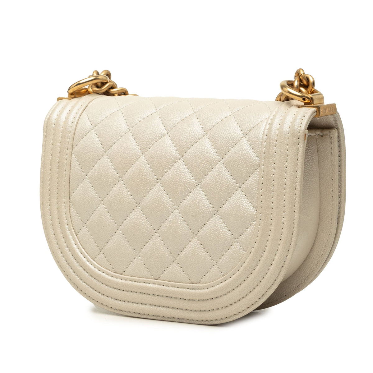 Chanel Small Quilted Caviar Boy Messenger Bag