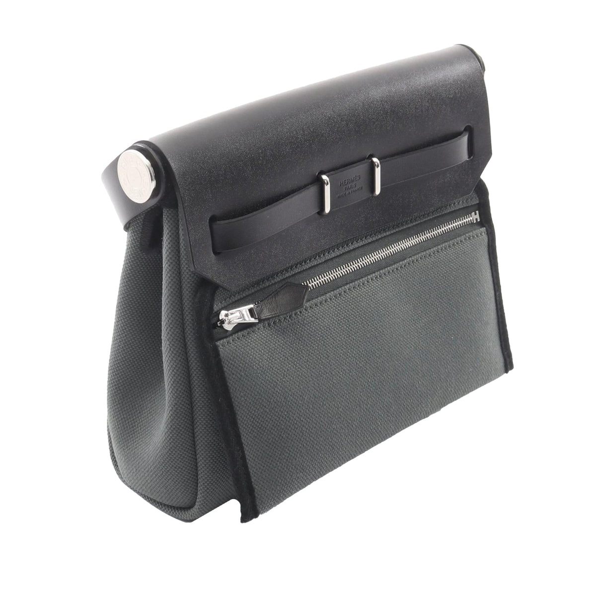 Hermès Military Toile and Vache Hunter Herbag Zip 20