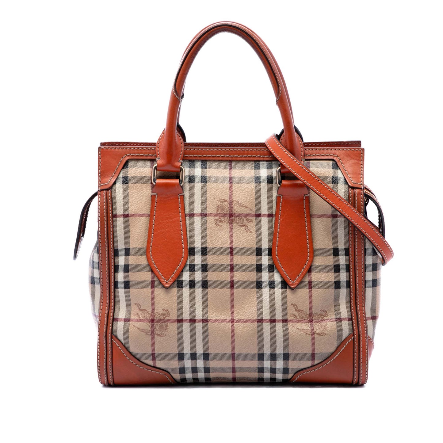 Burberry Small Haymarket Check Coated Canvas Honeywood Tote
