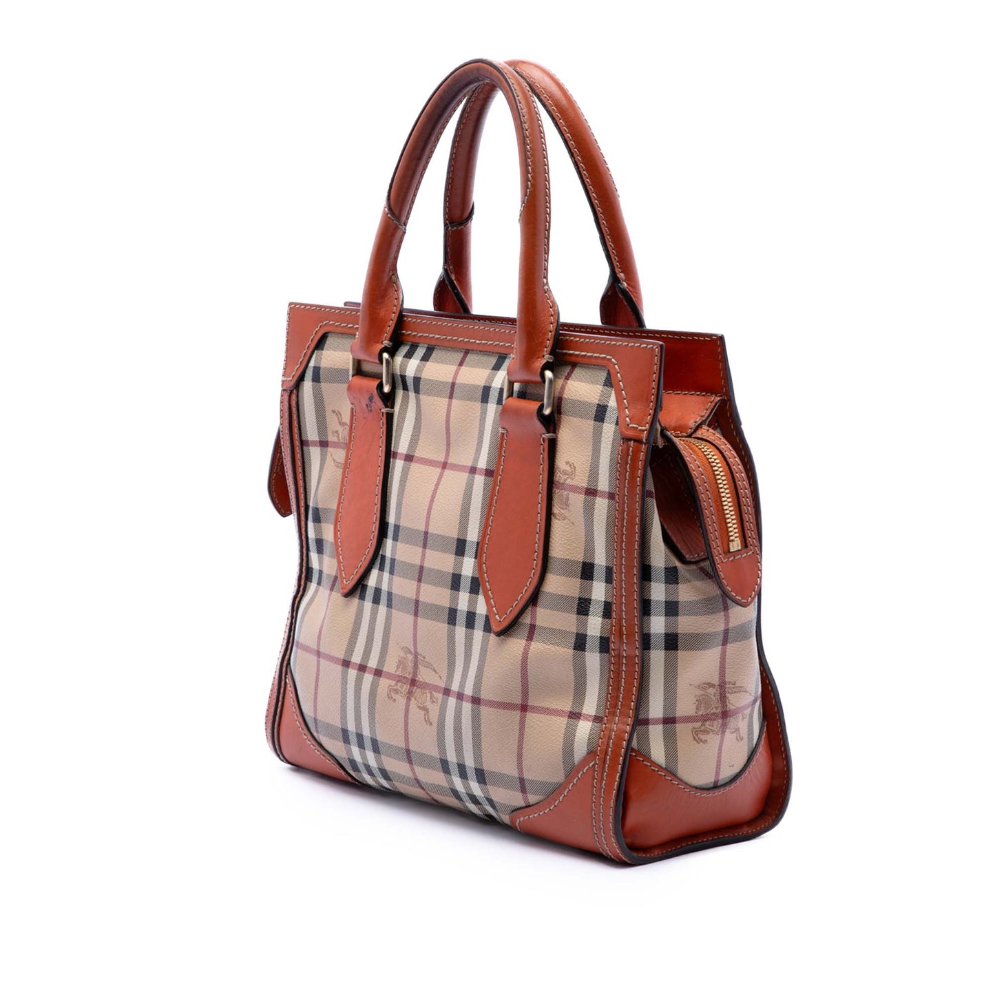 Burberry Small Haymarket Check Coated Canvas Honeywood Tote