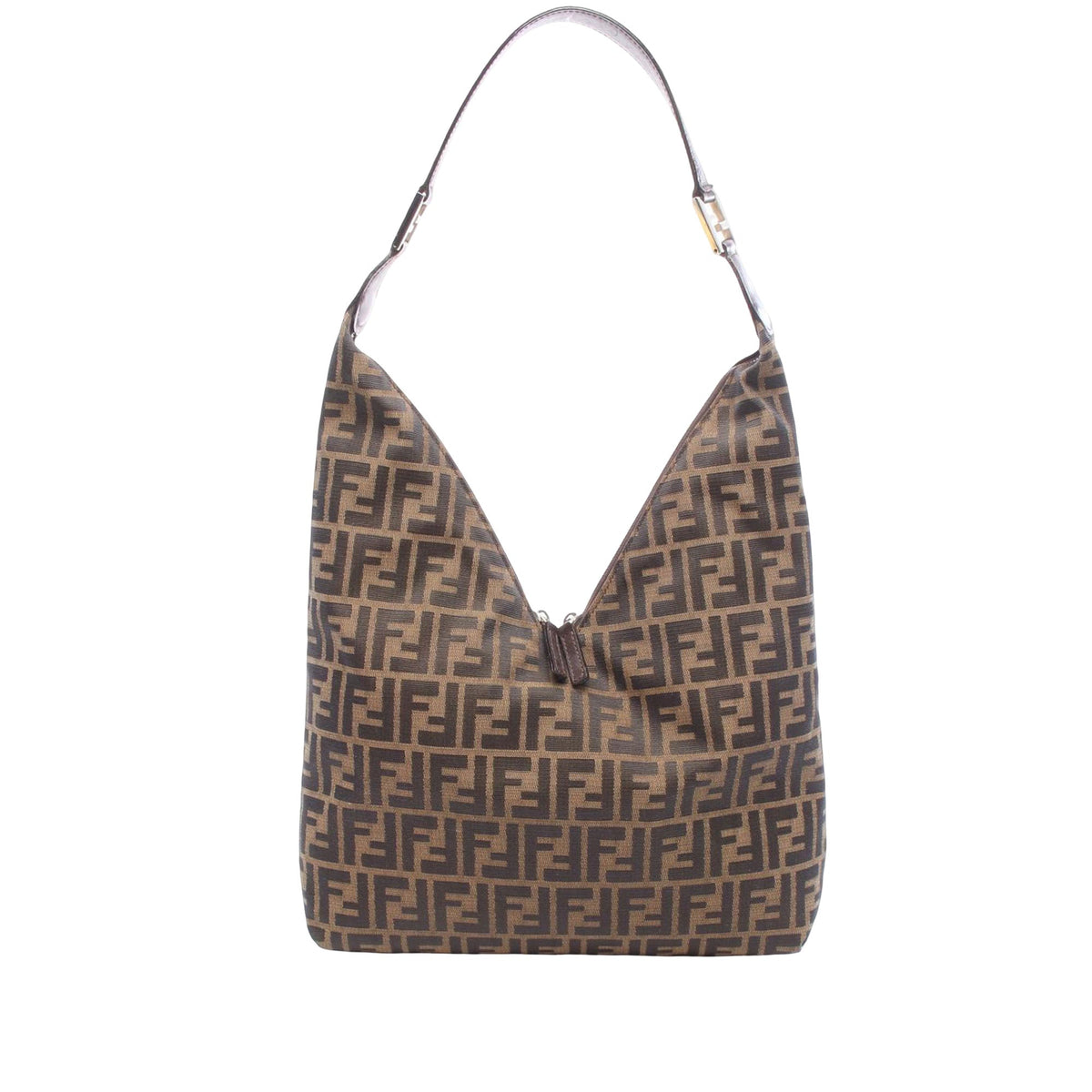 Fendi Zucca Canvas Shoulder Bag — Brown
