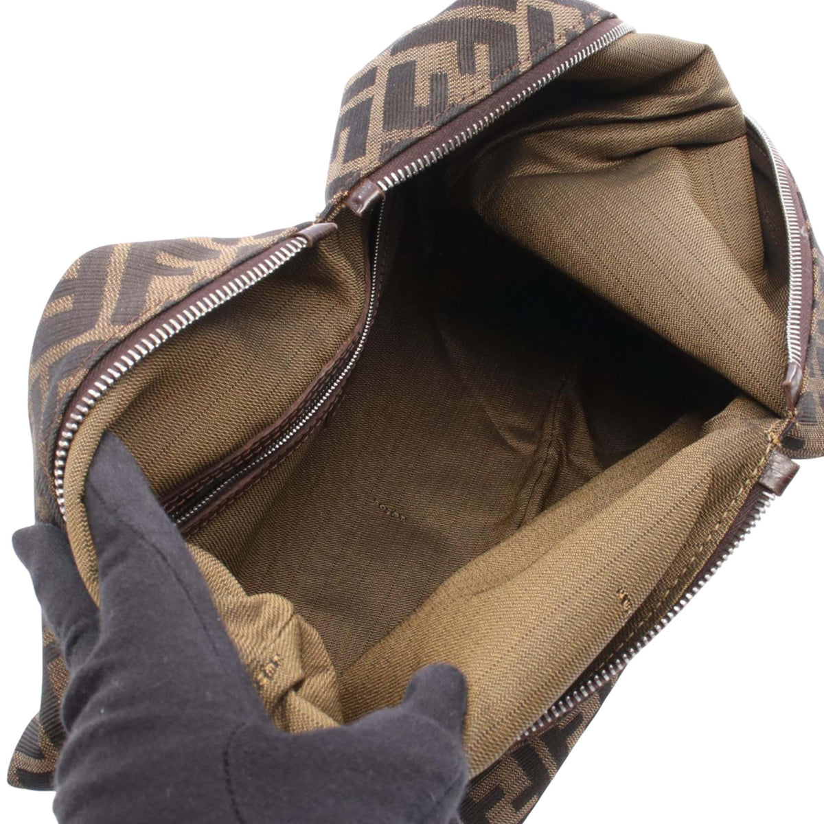 Fendi Zucca Canvas Shoulder Bag — Brown