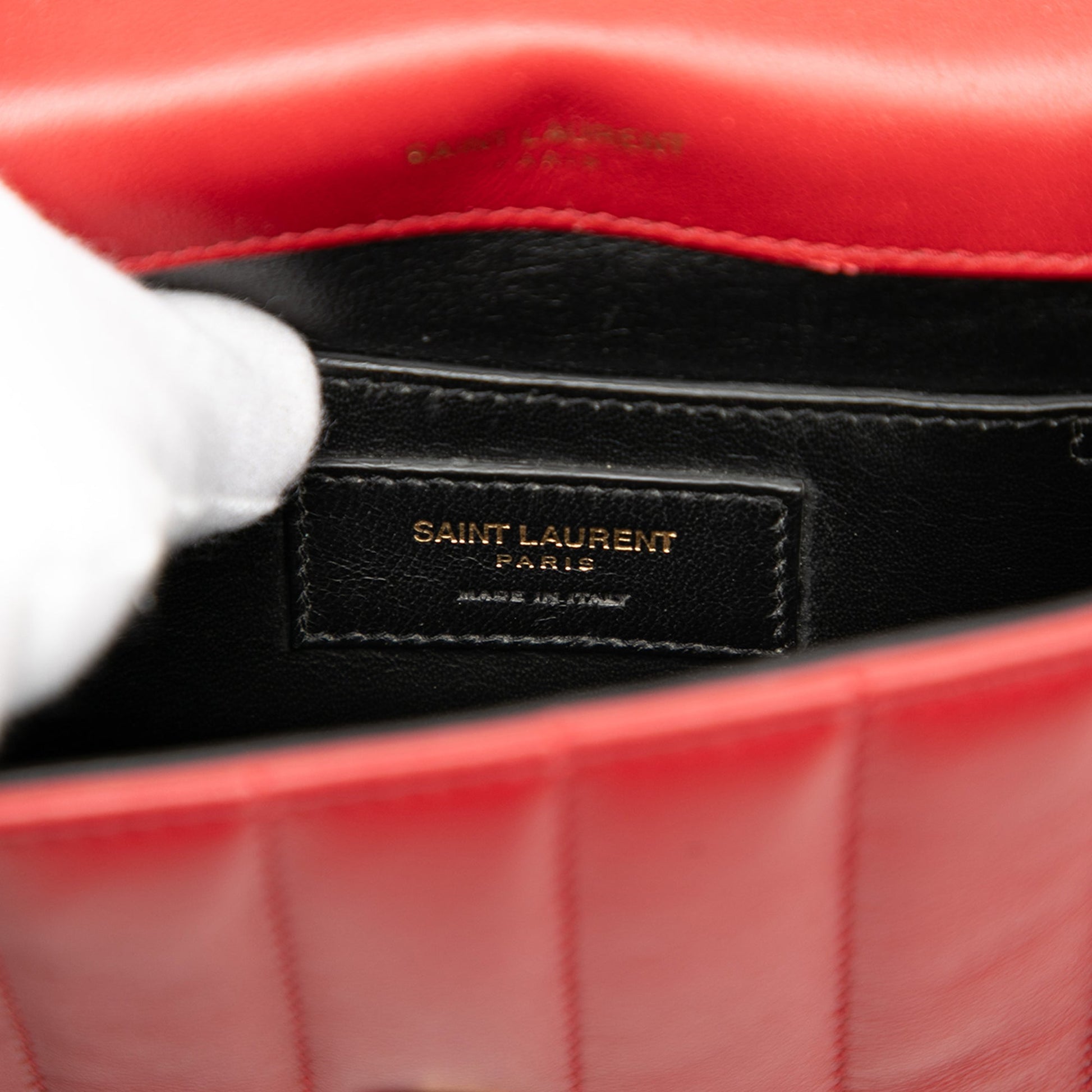 Saint Laurent Small Lambskin Monogram Vicky Chain Bag