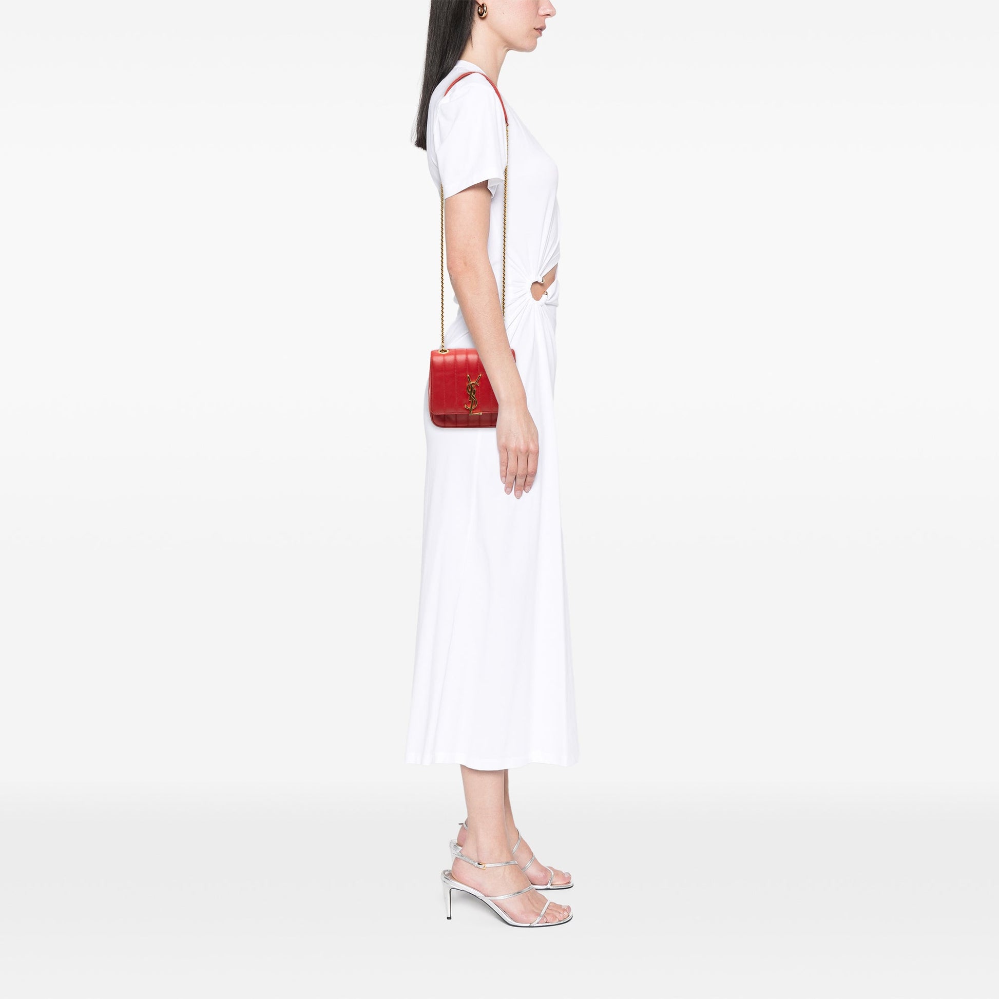 Saint Laurent Small Lambskin Monogram Vicky Chain Bag