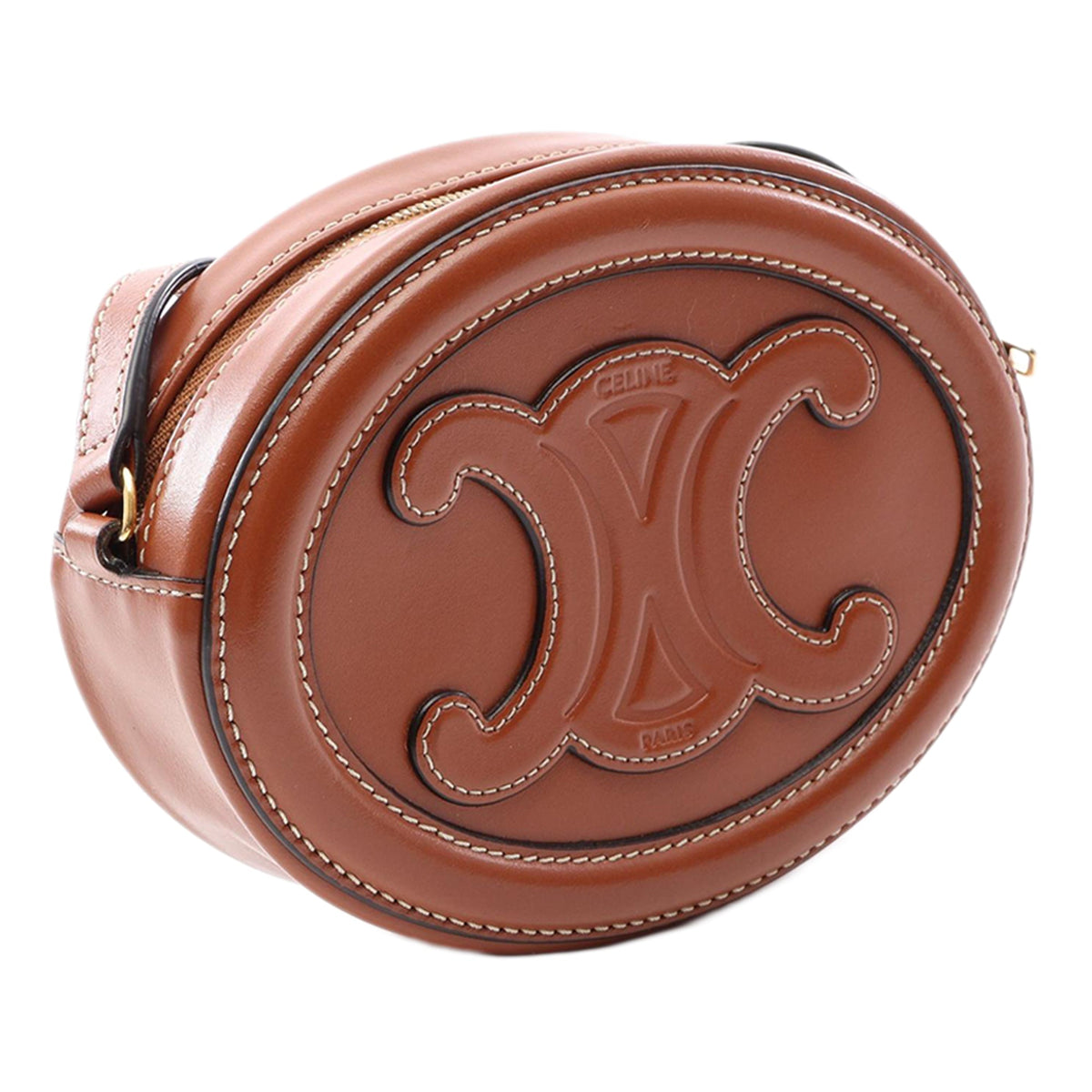Celine Small Calfskin Cuir Triomphe Oval Crossbody