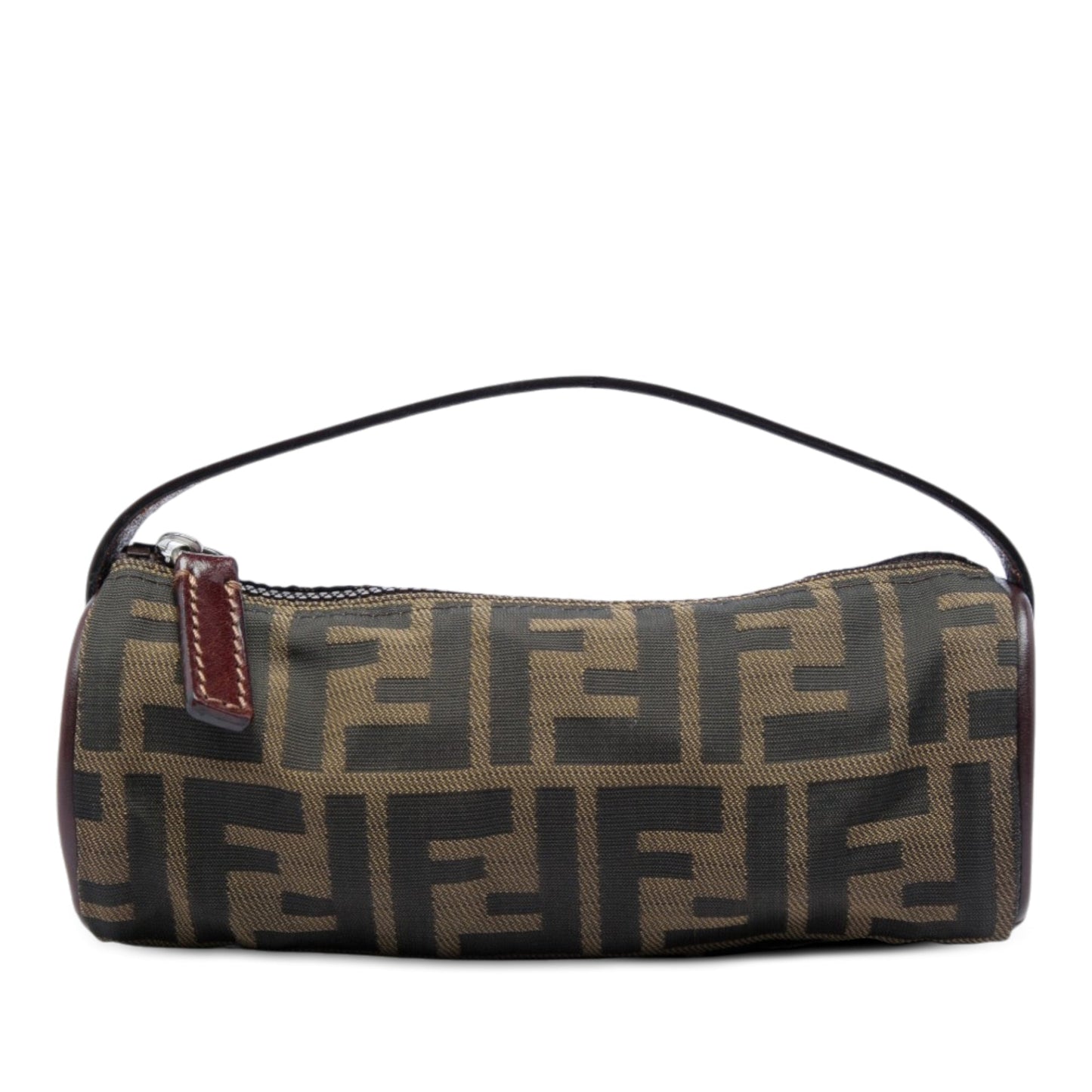 Fendi Zucca Canvas Barrel Pochette