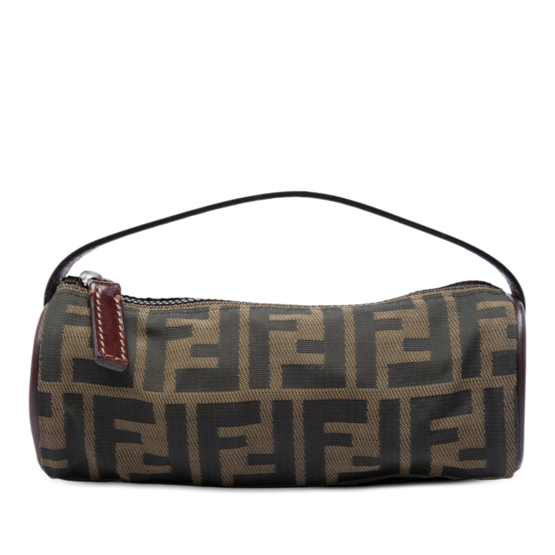 Fendi Zucca Canvas Barrel Pochette
