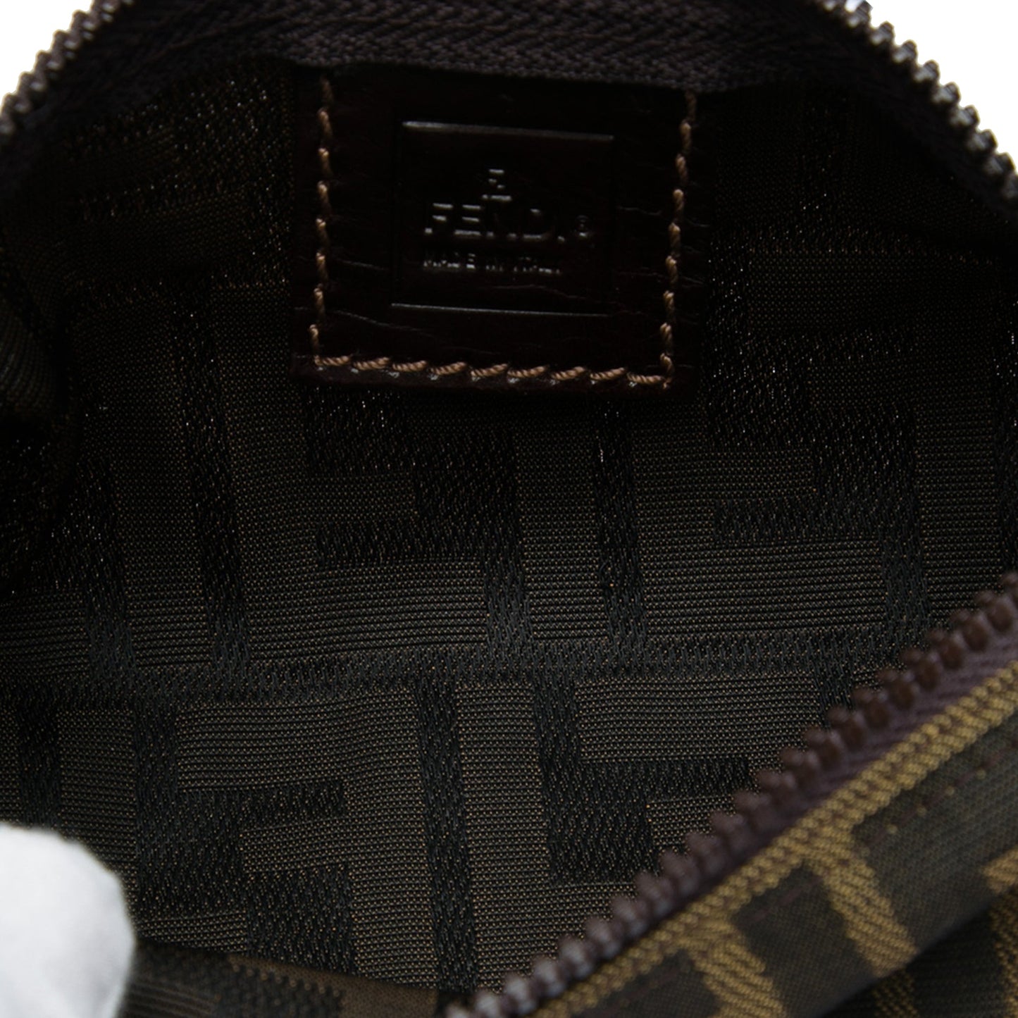 Fendi Zucca Canvas Barrel Pochette