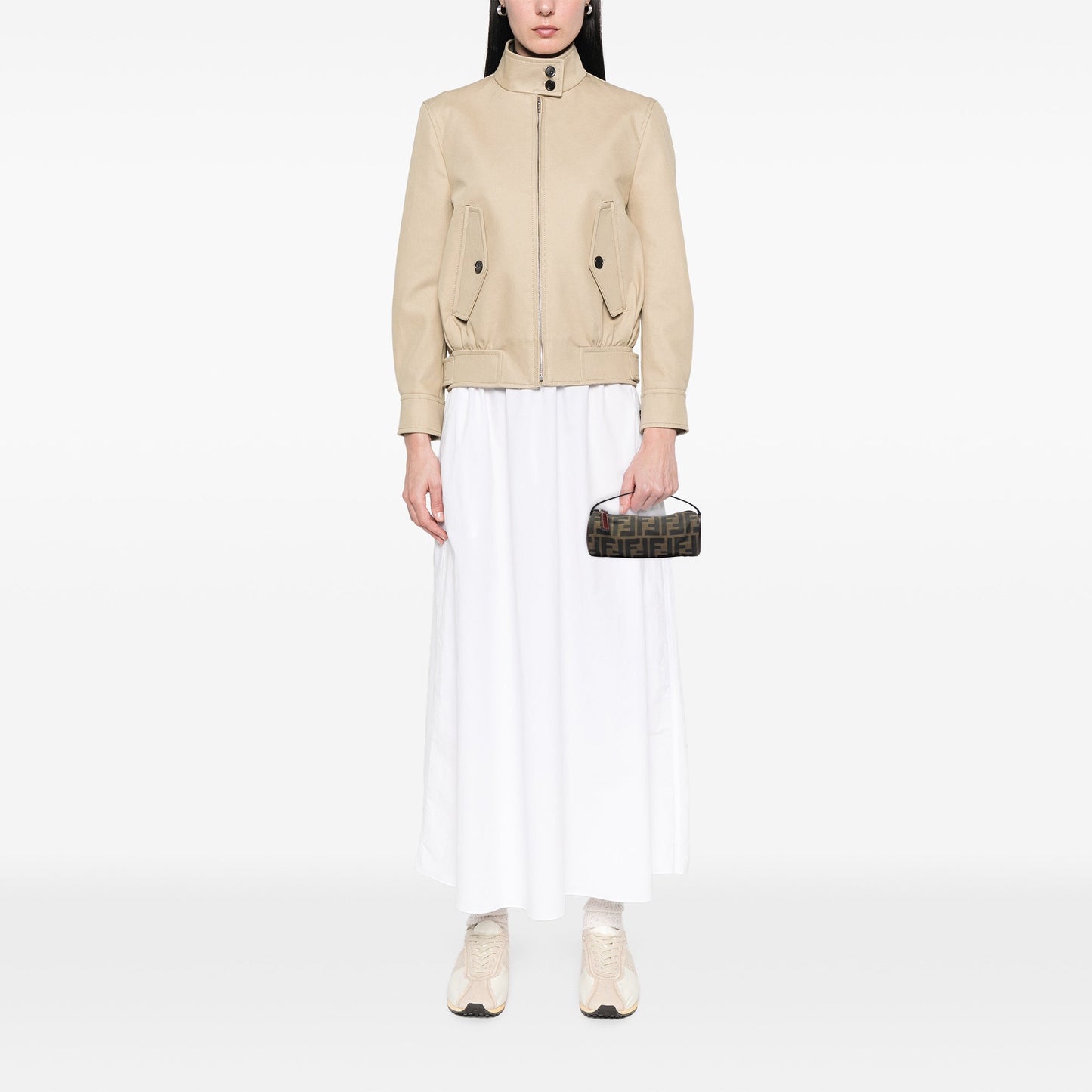 Fendi Zucca Canvas Barrel Pochette