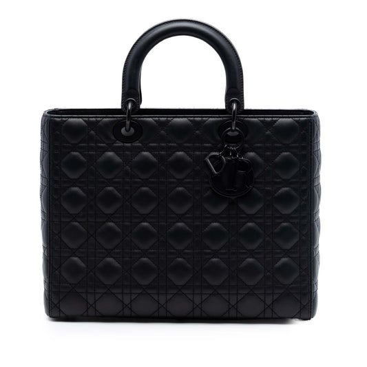 Dior Large Ultra Matte Calfskin Cannage Lady Dior