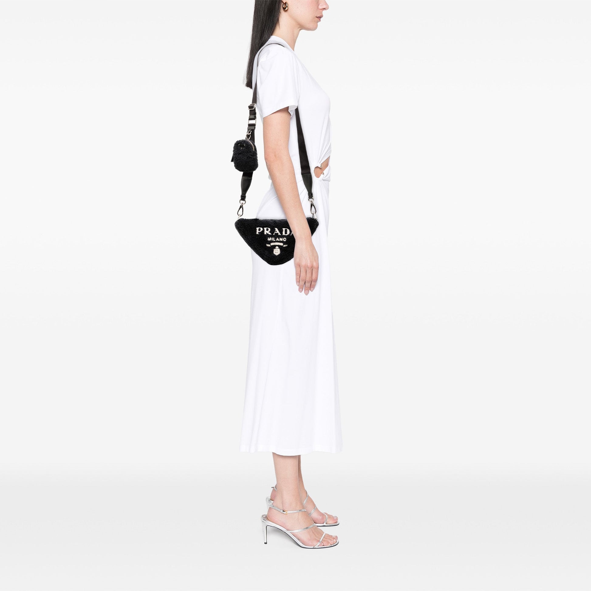 Prada Spugna Terry Cloth Triangle Logo Crossbody