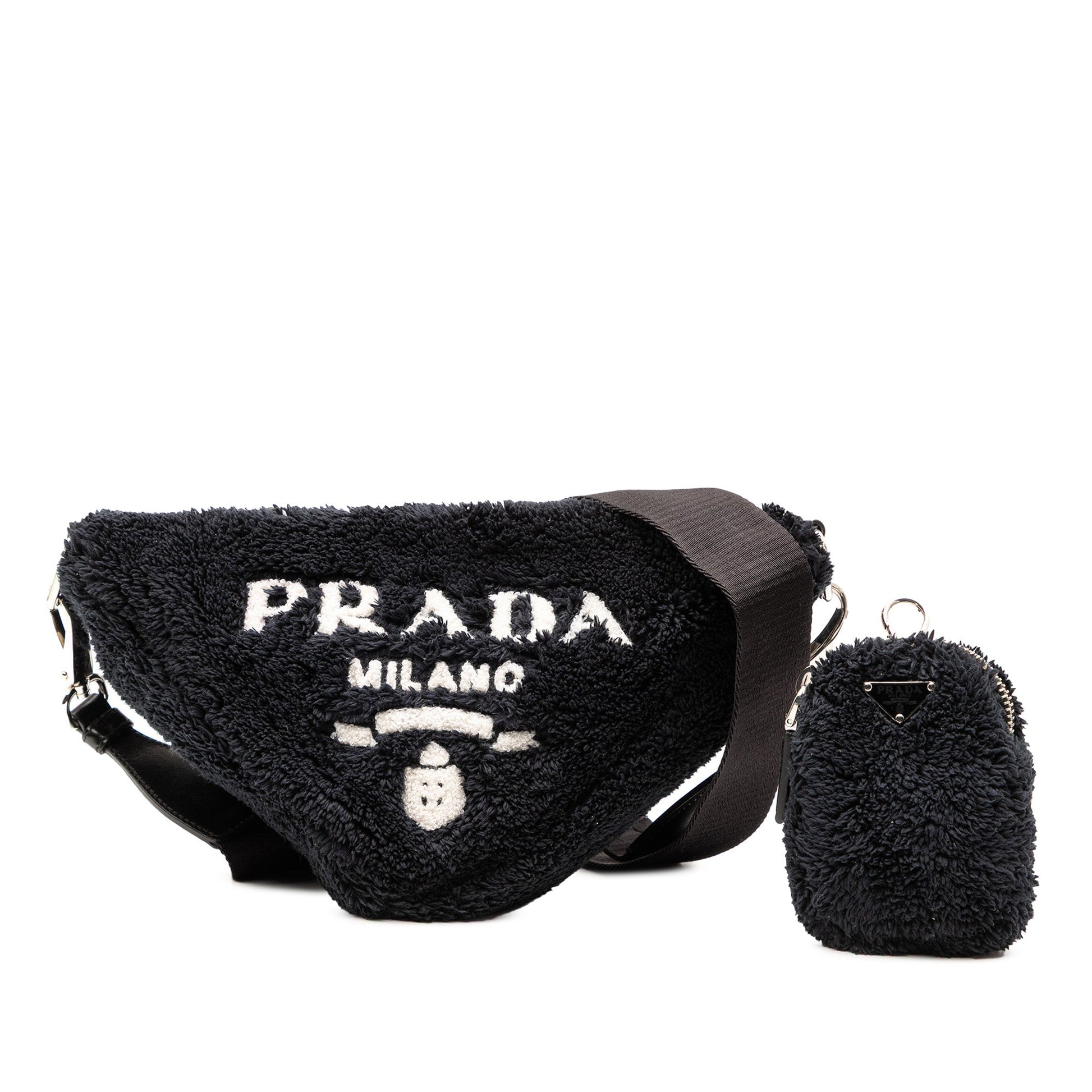 Prada Spugna Terry Cloth Triangle Logo Crossbody