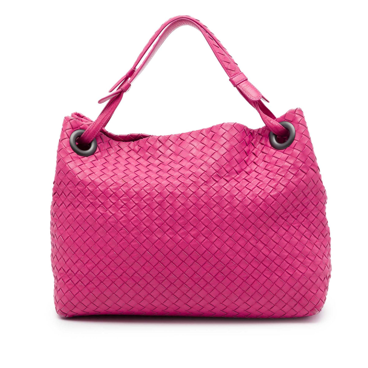 Bottega Veneta Medium Nappa Intrecciato Garda Tote — Pink
