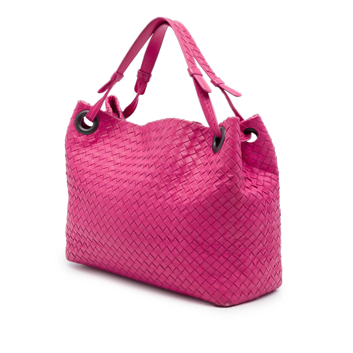 Bottega Veneta Medium Nappa Intrecciato Garda Tote — Pink