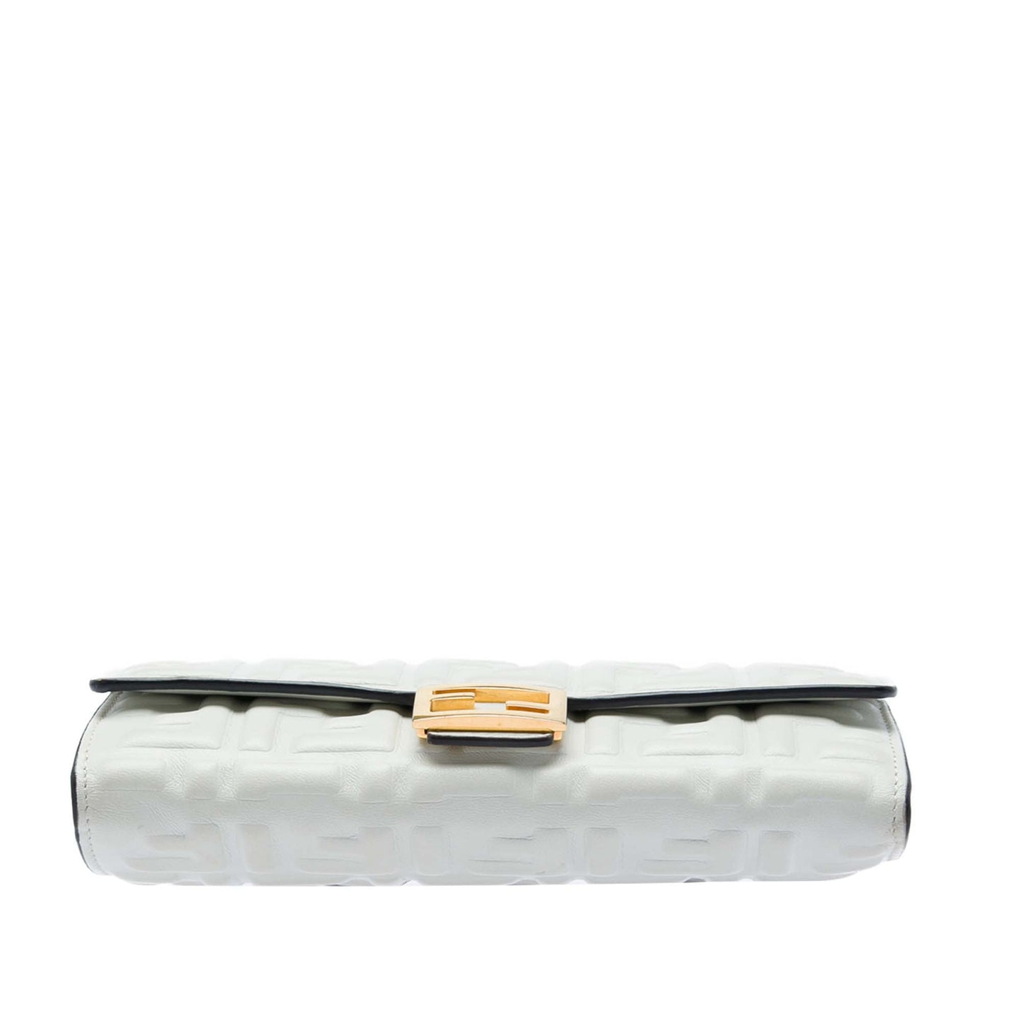 Fendi Zucca Embossed Nappa Baguette Continental Wallet With Chain