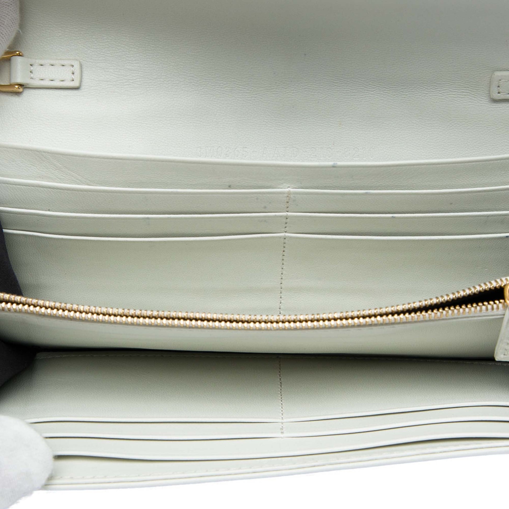 Fendi Zucca Embossed Nappa Baguette Continental Wallet With Chain