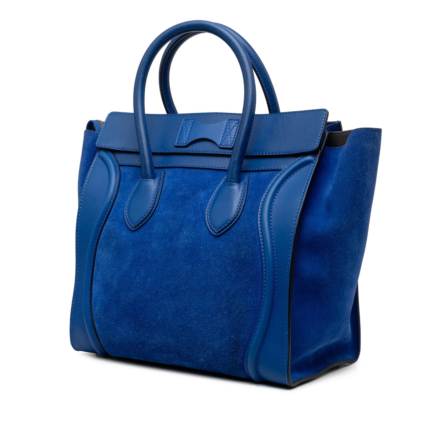 Celine Mini Suede and Calfskin Luggage Tote