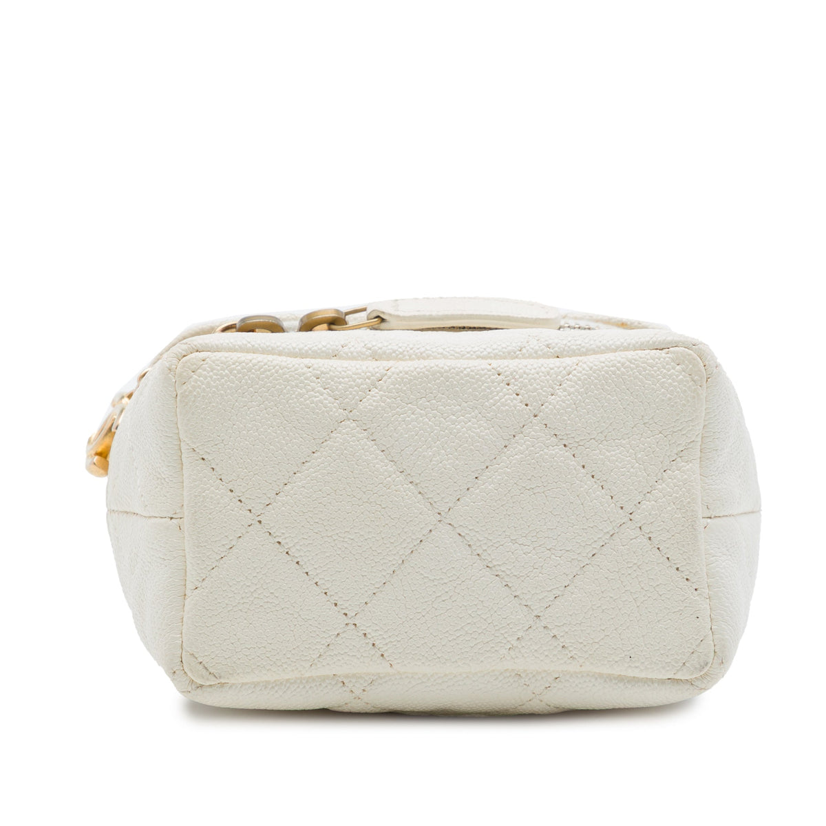 Chanel Mini Caviar Chain Zip Around Vanity Case