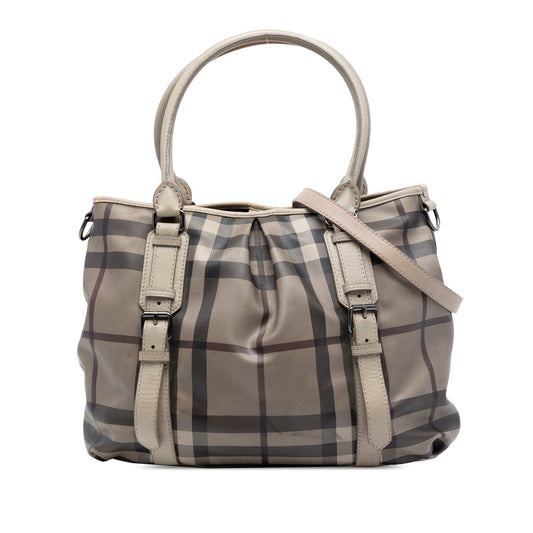 Burberry Smoke Check Coated Canvas Northfield Satchel