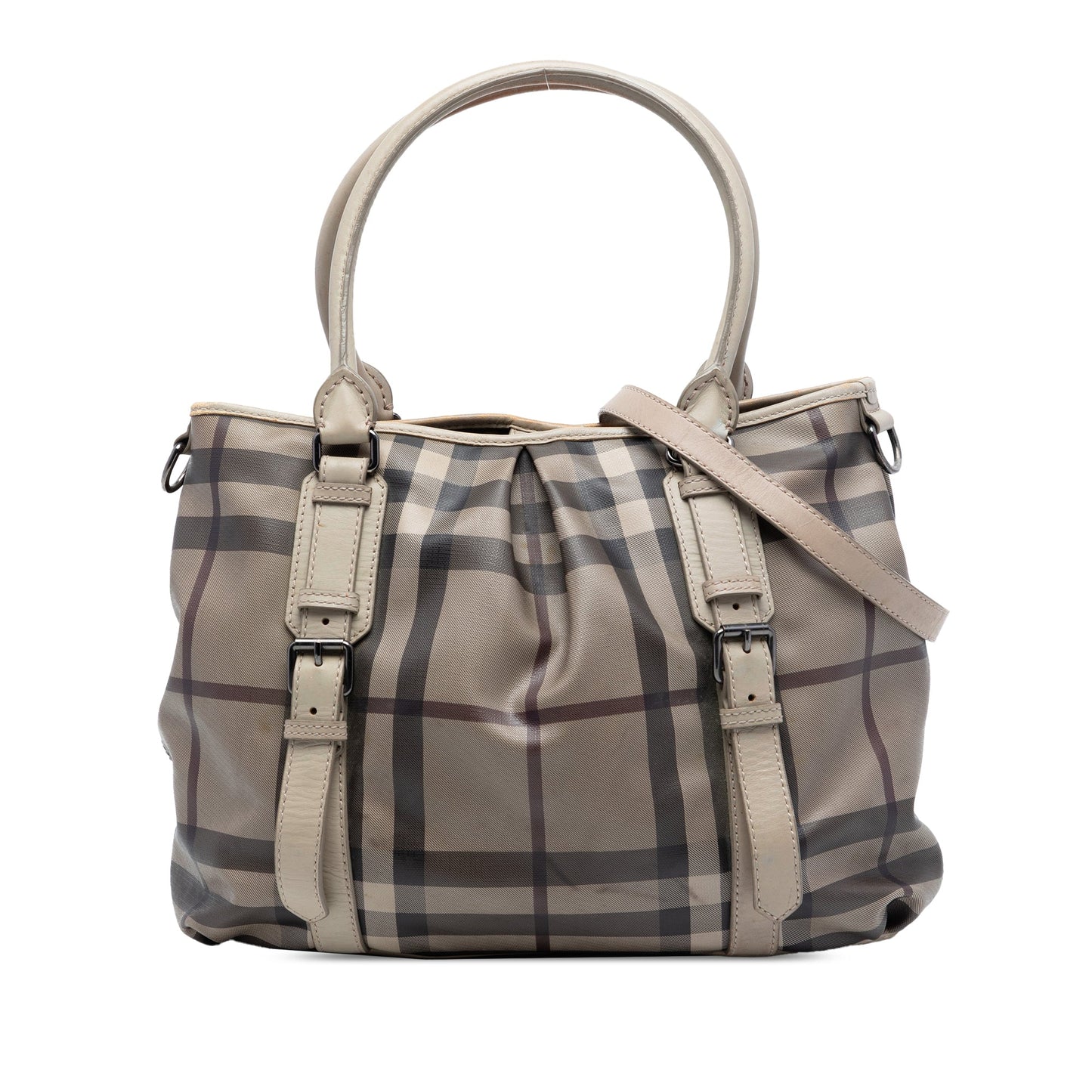 Burberry Smoke Check Coated Canvas Northfield Satchel
