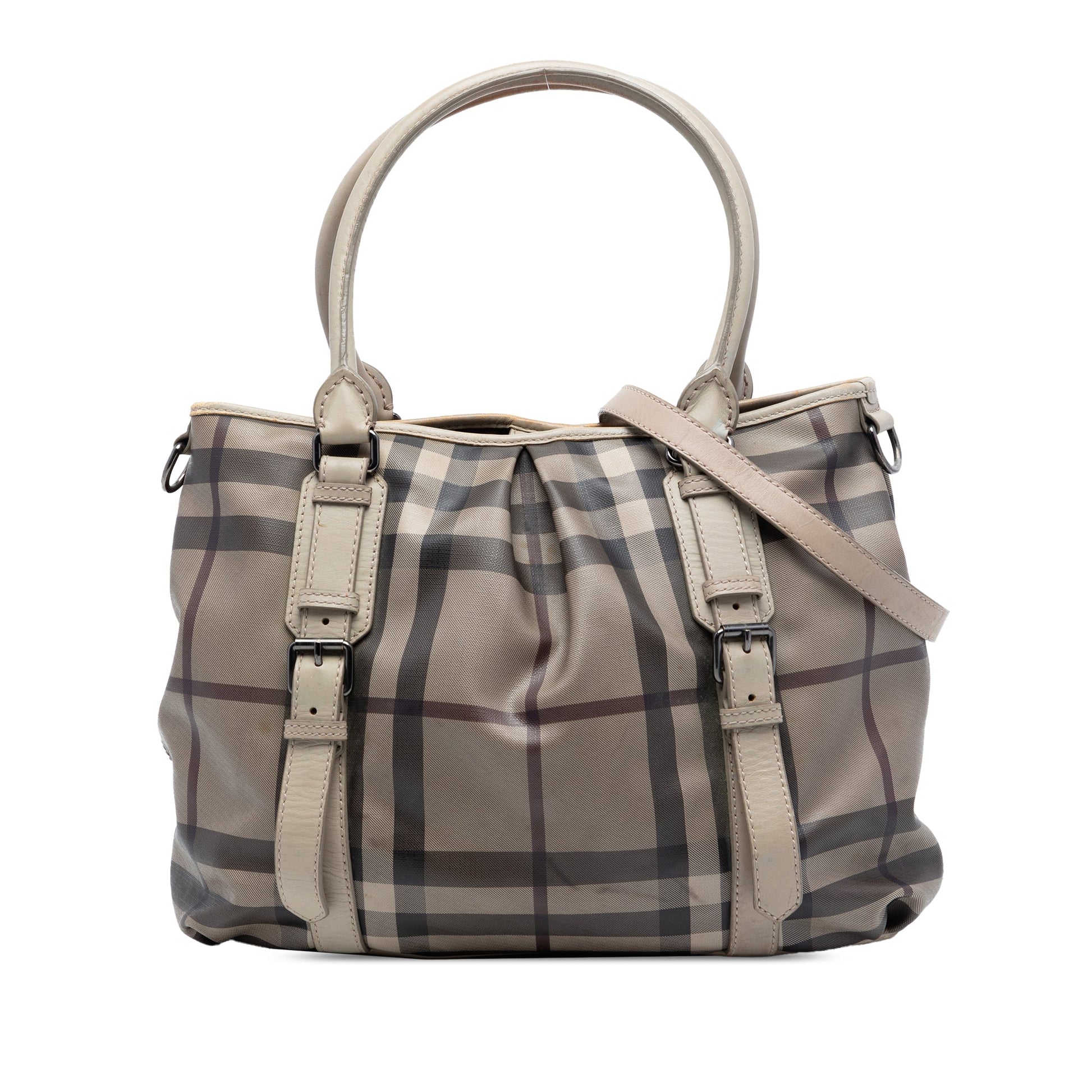 Burberry Smoke Check Coated Canvas Northfield Satchel