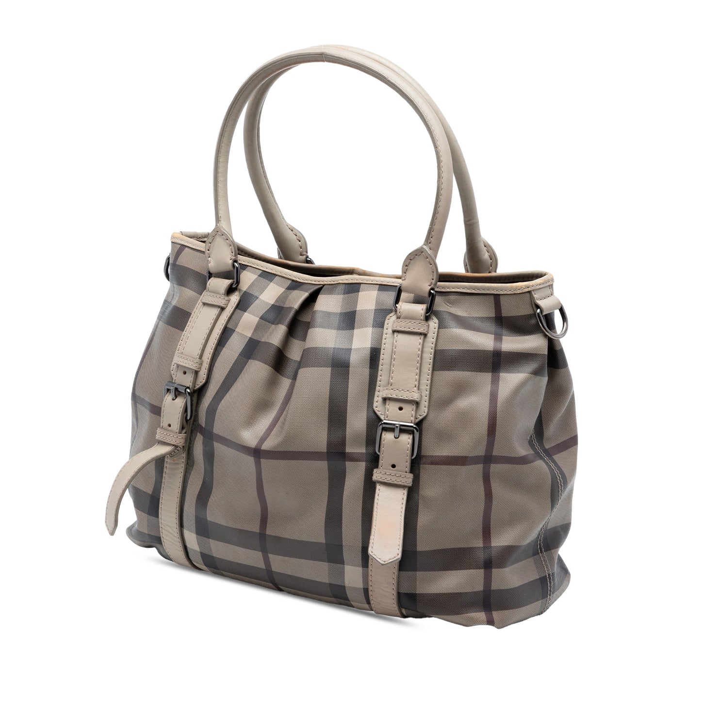 Burberry Smoke Check Coated Canvas Northfield Satchel